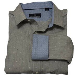Hart Schaffner Marx The Mr. Classic Collection Long Sleeve Gray Dot Shirt - XL